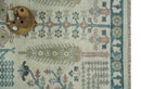 Tree of life Ivory, Teal, Olive and Brown Hand Knotted Traditional Oushak wool Area Rug