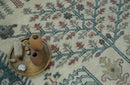 Tree of life Ivory, Teal, Olive and Brown Hand Knotted Traditional Oushak wool Area Rug