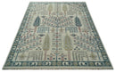 Tree of life Ivory, Teal, Olive and Brown Hand Knotted Traditional Oushak wool Area Rug