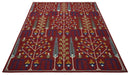 Tree of life Maroon, Blue and Gold Traditional Floral Hand Tufted Custom Made wool Area Rug