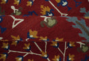 Tree of life Maroon, Blue and Gold Traditional Floral Hand Tufted Custom Made wool Area Rug