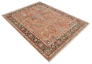Tree of Life Peach and Brown Hand Knotted 8x10 Traditional Oushak Wool Rug