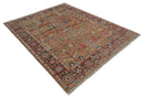 Tree of Life Rust and Brown Hand Knotted 8x10 Traditional Oushak Wool Rug