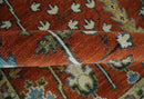 Tree of Life Rust and Ivory Traditional Hand Knotted Turkish Design Wool Area Rug