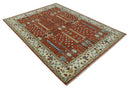 Tree of Life Rust and Ivory Traditional Hand Knotted Turkish Design Wool Area Rug
