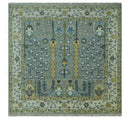 Tree of life Silver and Ivory Hand Knotted Traditional Multi Size Wool Area Rug