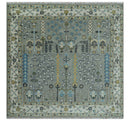 Tree of life Silver and Ivory Hand Knotted Traditional Multi Size Wool Area Rug