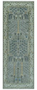 Tree of life Silver and Ivory Hand Knotted Traditional Multi Size Wool Area Rug