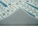 Tree of life Silver, Beige and Teal Traditional Floral Hand Tufted Custom Made wool Area Rug