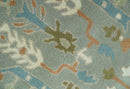 Tree of life Traditional Floral Gray, Beige, Green and Dark Peach Hand Tufted 8x10 wool Area Rug