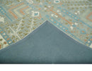 Tree of life Traditional Floral Gray, Beige, Green and Dark Peach Hand Tufted 8x10 wool Area Rug