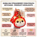 Trendy Shiba Inu Coin Pouch with Keyring and Zipper Closure