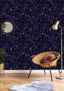 Trendy Wild Floral Pattern Wallpaper