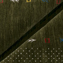 Tribal Border Design Hand Loomed Wool Area Rug