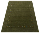 Tribal Border Design Hand Loomed Wool Area Rug