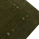 Tribal Border Design Hand Loomed Wool Area Rug