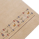 Tribal Border Ivory Design Hand Loomed Wool Area Rug