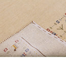 Tribal Border Ivory Design Hand Loomed Wool Area Rug