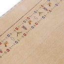 Tribal Border Ivory Design Hand Loomed Wool Area Rug