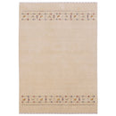 Tribal Border Ivory Design Hand Loomed Wool Area Rug