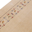 Tribal Border Ivory Design Hand Loomed Wool Area Rug