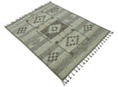 Tribal Custom Made Contemporary Beige Hand knotted Wool Area Rug