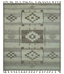 Tribal Custom Made Contemporary Beige Hand knotted Wool Area Rug