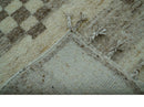 Tribal Custom Made Contemporary Beige Hand knotted Wool Area Rug