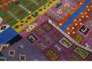 Tribal Gabbeh Rust, Ivory, Green and Pink Hand knotted Antique Look Traditional Wool Area Rug