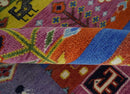 Tribal Gabbeh Rust, Ivory, Green and Pink Hand knotted Antique Look Traditional Wool Area Rug