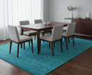 Trident Custom Made Solid Modern Blue Hand Tufted Wool Area Rug