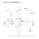 Trinidad 1-Spray Square High Pressure Wall Bar Shower Kit