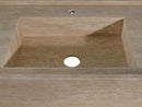 Troia Beige Travertine Rectangular Wall-mount Bathroom Sink (W)20" (L)54" (H)6" front closeup view