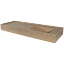Troia Beige Travertine Rectangular Wall-mount Bathroom Sink (W)20" (L)54" (H)6" angle view product shot