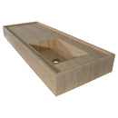 Troia Beige Travertine Rectangular Wall-mount Bathroom Sink (W)20" (L)54" (H)6" profile view product shot