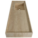 Troia Beige Travertine Rectangular Wall-mount Bathroom Sink (W)20" (L)54" (H)6" side view product shot