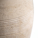 Troia Light Travertine Curved Pedestal Sink - 16x16x33.5" - Honed and Combed