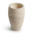 Troia Light Travertine Curved Pedestal Sink - 16x16x33.5" - Honed and Combed