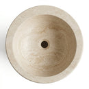 Troia Light Travertine Curved Pedestal Sink - 16x16x33.5" - Honed and Combed
