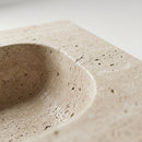 Troia Light Travertine Double Farmhouse Sink - 36x18x7" - Honed and Partially Filled