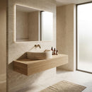 Troia Light Travertine Half Round Wall Mount Sink - 10"x16"x6" - Honed