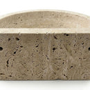 Troia Light Travertine Half Round Wall Mount Sink - 10"x16"x6" - Honed