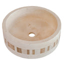 Light Travertine Natural Stone Cylinder Sink Honed Matte 16x6