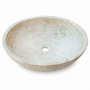 Troia Light Travertine Oval Vessel Sink - 21x16x6" - Honed and Partially Filled