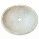 Troia Light Travertine Oval Vessel Sink - 21x16x6" - Honed and Partially Filled