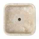Troia Light Travertine Rectangular Pedestal Sink - 15"x16"x33.5" - Honed Unfilled