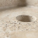 Troia Light Travertine Rectangular Pedestal Sink - 15"x16"x33.5" - Honed Unfilled