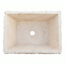Troia Light Travertine Rectangular Vessel Sink - 17x12x6" - Honed and Chiseled