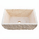 Troia Light Travertine Rectangular Vessel Sink - 17x12x6" - Honed and Chiseled