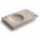 Troia Light Travertine Rectangular Vessel Sink - 27.5x16x3" - Honed and Carved